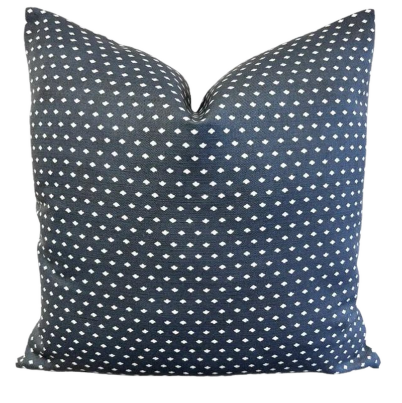 Designer Pillows Maresca Calico Dot in Navy