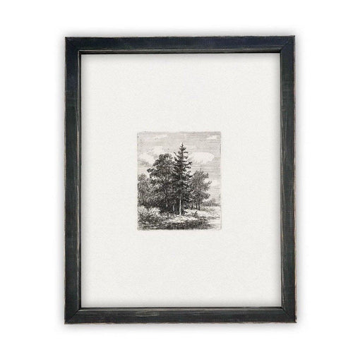 READY to SHIP 11X14 Vintage Framed Canvas Art // Framed Vintage Print // Black White Tree Sketch // Minimalist Art //#LAN-108