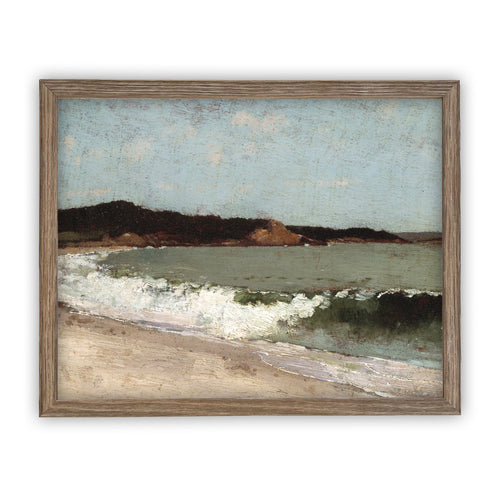READY to SHIP 11X14 Vintage Framed Canvas Art // Framed Vintage Print // Vintage Painting // Beach House Seascape Coastal Art// #COAS-155