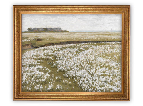 READY to SHIP 12x16 Vintage Framed Canvas Art // Framed Vintage Print // Vintage Landscape Meadow // Spring Farmhouse print //#LAN-171