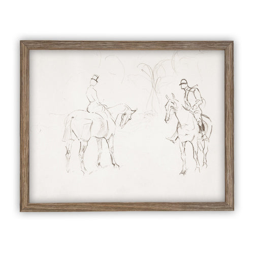 READY to SHIP 11X14 Vintage Framed Canvas Art // Framed Vintage Print // Vintage Horse Sketch Art// Farmhouse print //#A-131