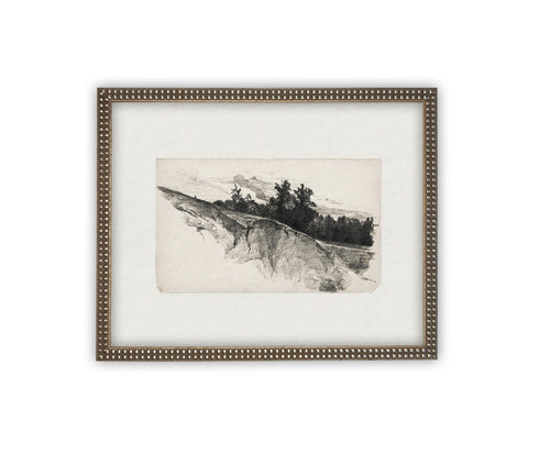 READY to SHIP 11X14 Vintage Framed Canvas Art // Framed Vintage Print // Black White Tree Sketch // Minimalist Art //#LAN-225