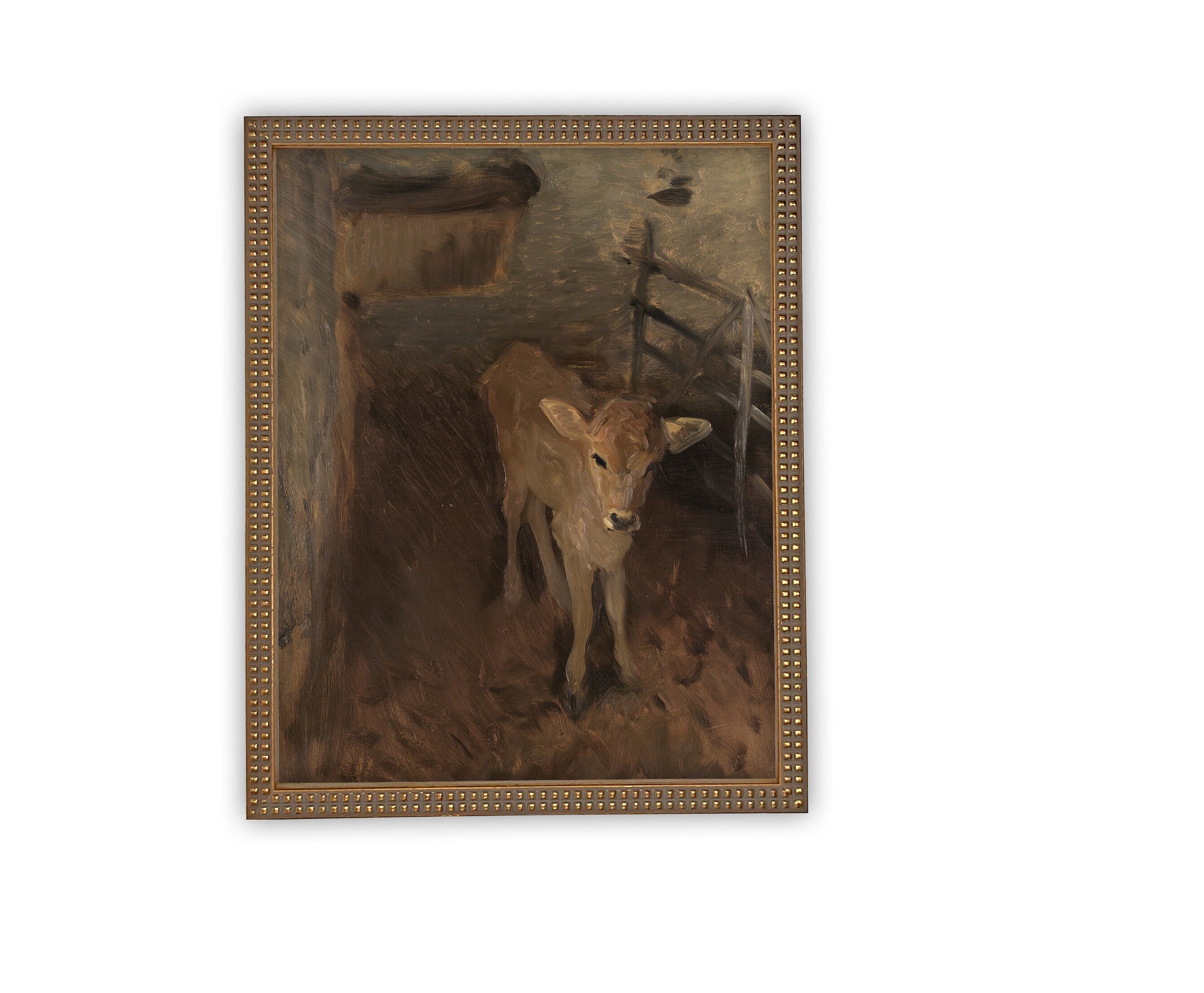 Vintage Framed Canvas Art #A-163