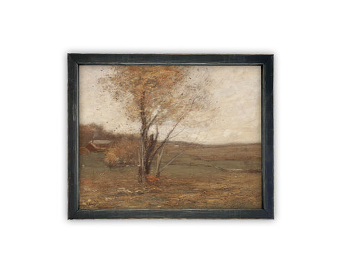 READY to SHIP 11X14 Vintage Framed Canvas Art // Framed Vintage Print // Fall Autumn Landscape // Farmhouse print // #LAN-223