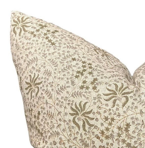 Designer "Seneca" Kishori natural olive cement Pillow Cover