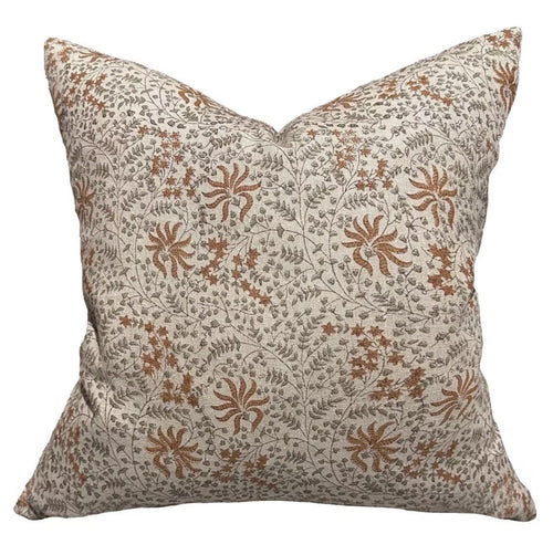Designer "Mosier" Kishori Natural Ochre olive Pillow Cover