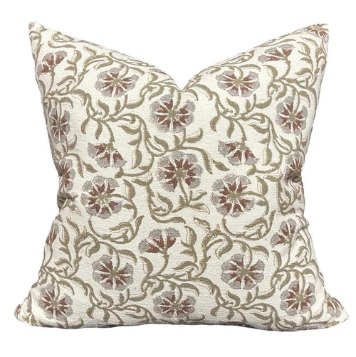 Designer "Fairview" Surana Ivory Textured olive, cocoa Pillow Cover