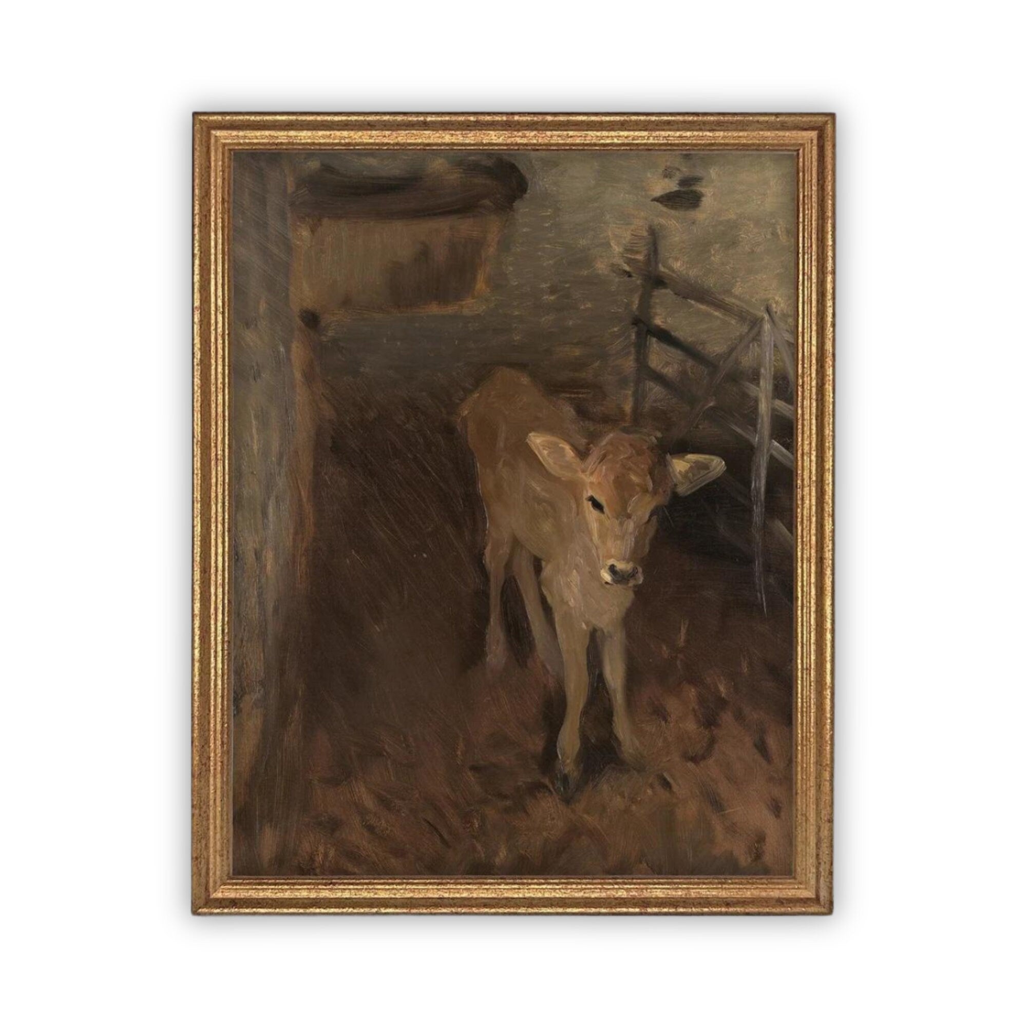 Vintage Framed Canvas Art #A-163