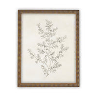 Vintage Framed Canvas Art  // Framed Vintage Print // Vintage Painting // Botanical Sketch // Winter Pine botanical print //#CH-308