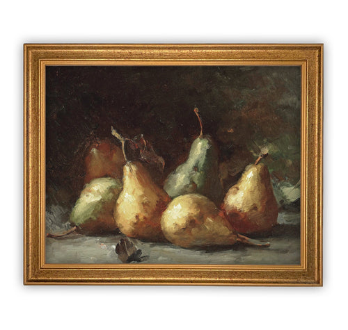 Vintage Framed Canvas Art  // Framed Vintage Print // Vintage Fruit Painting // Still Life Kitchen Painting // Farmhouse print //#ST-605