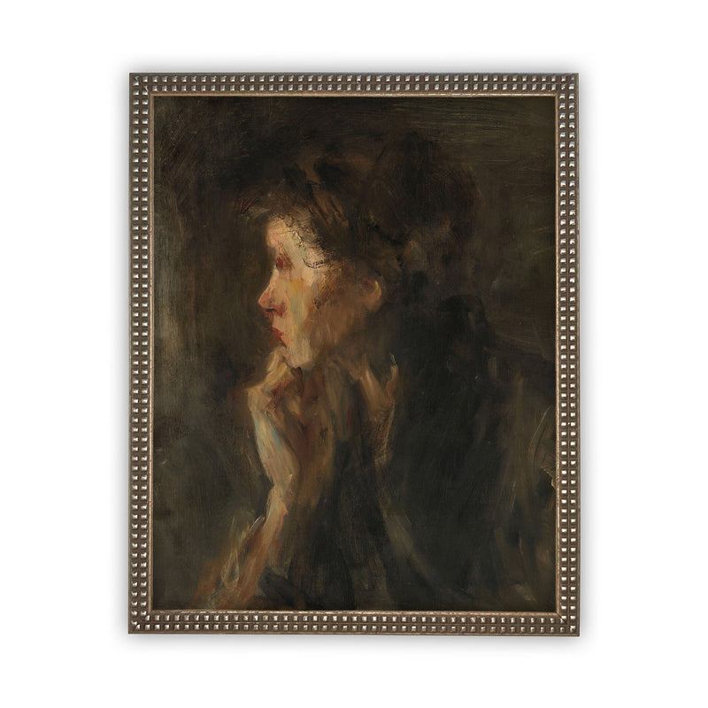 Vintage Framed Canvas Art  // Framed Vintage Print // Vintage Painting // Vintage Portrait of a Woman // Farmhouse print //#P-504