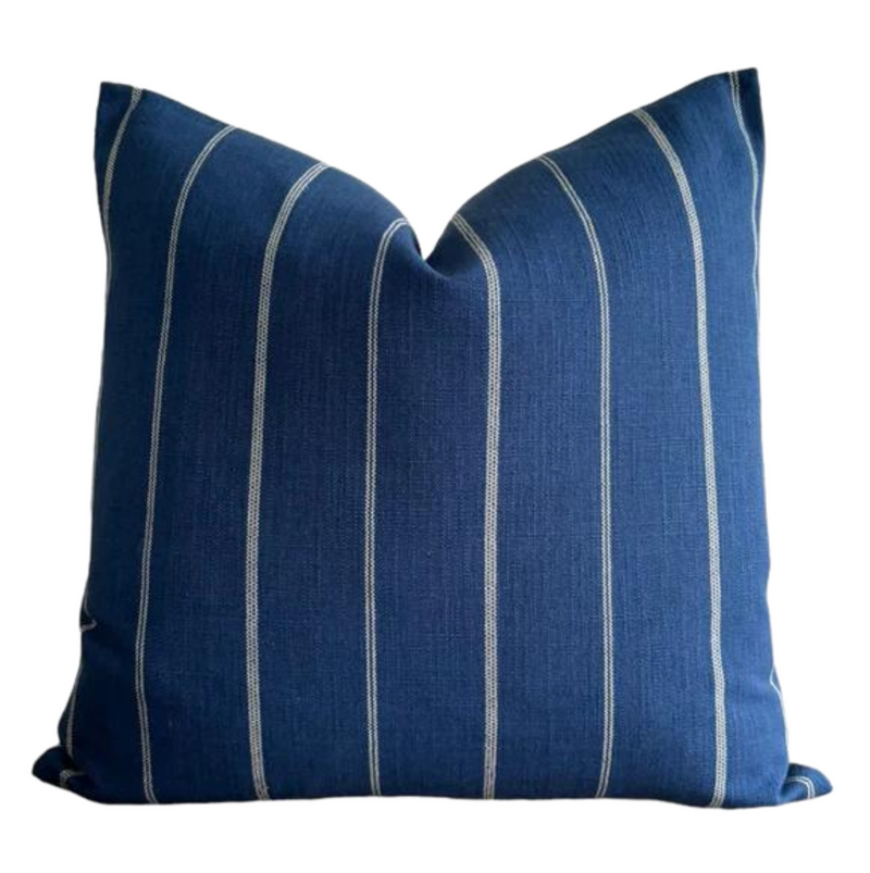READY TO SHIP 20X20 Designer 'Fritz Washed' in Marine Pillow Cover  //Indigo Royal Blue Throw Pillows  // Modern Farmhouse Pillows