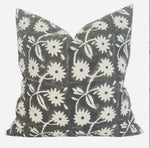 Designer "Blaine" Block Print Floral Pillow Cover