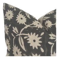 Designer "Blaine" Floral Block Pillow Cover