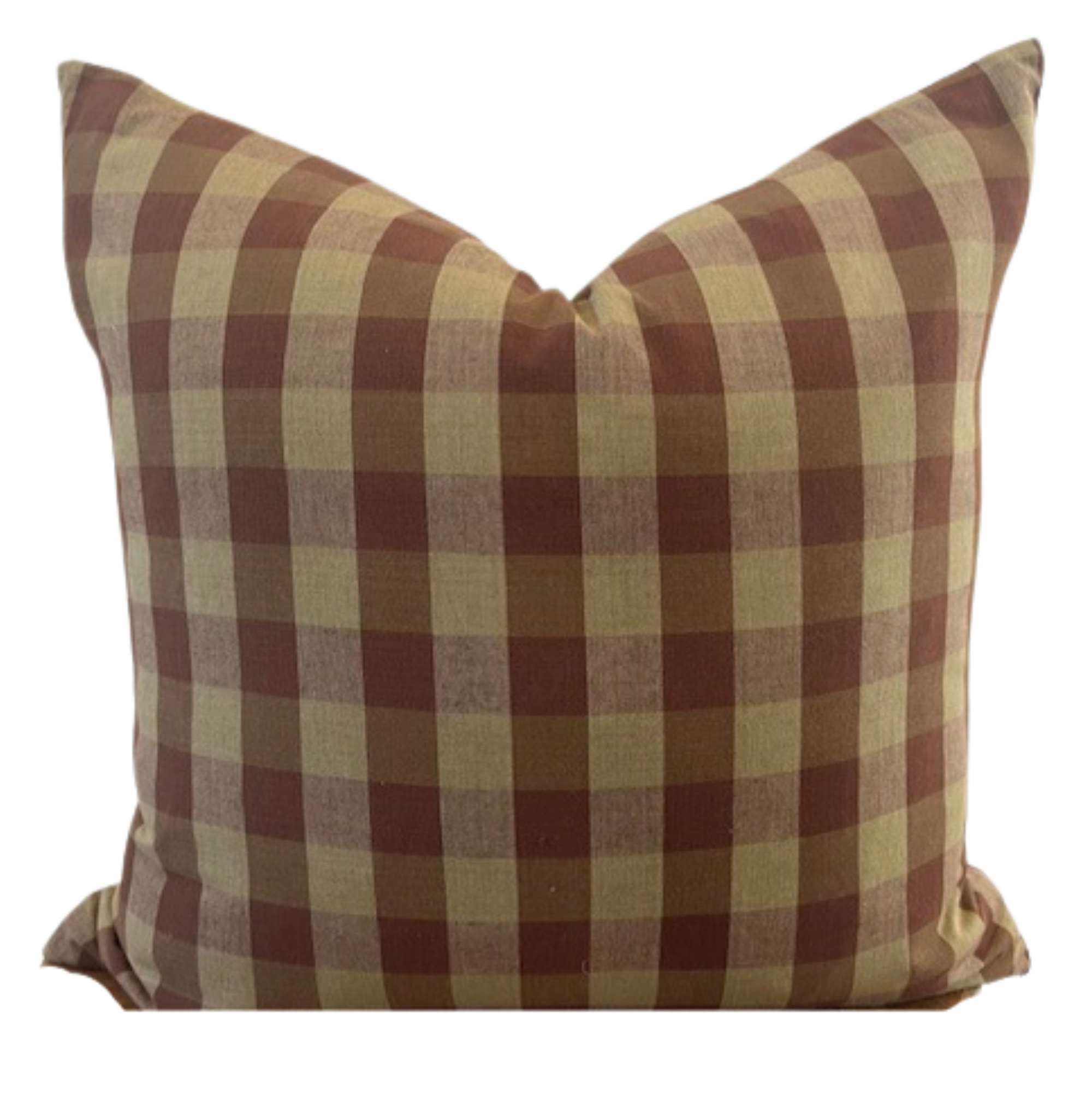Designer "Hampstead" Buffalo Check Cinnamon Pillow Cover