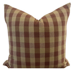 Designer "Hampstead" Buffalo Check Cinnamon Pillow Cover