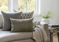 Designer "Pacific" Floral Linen Pillow Cover