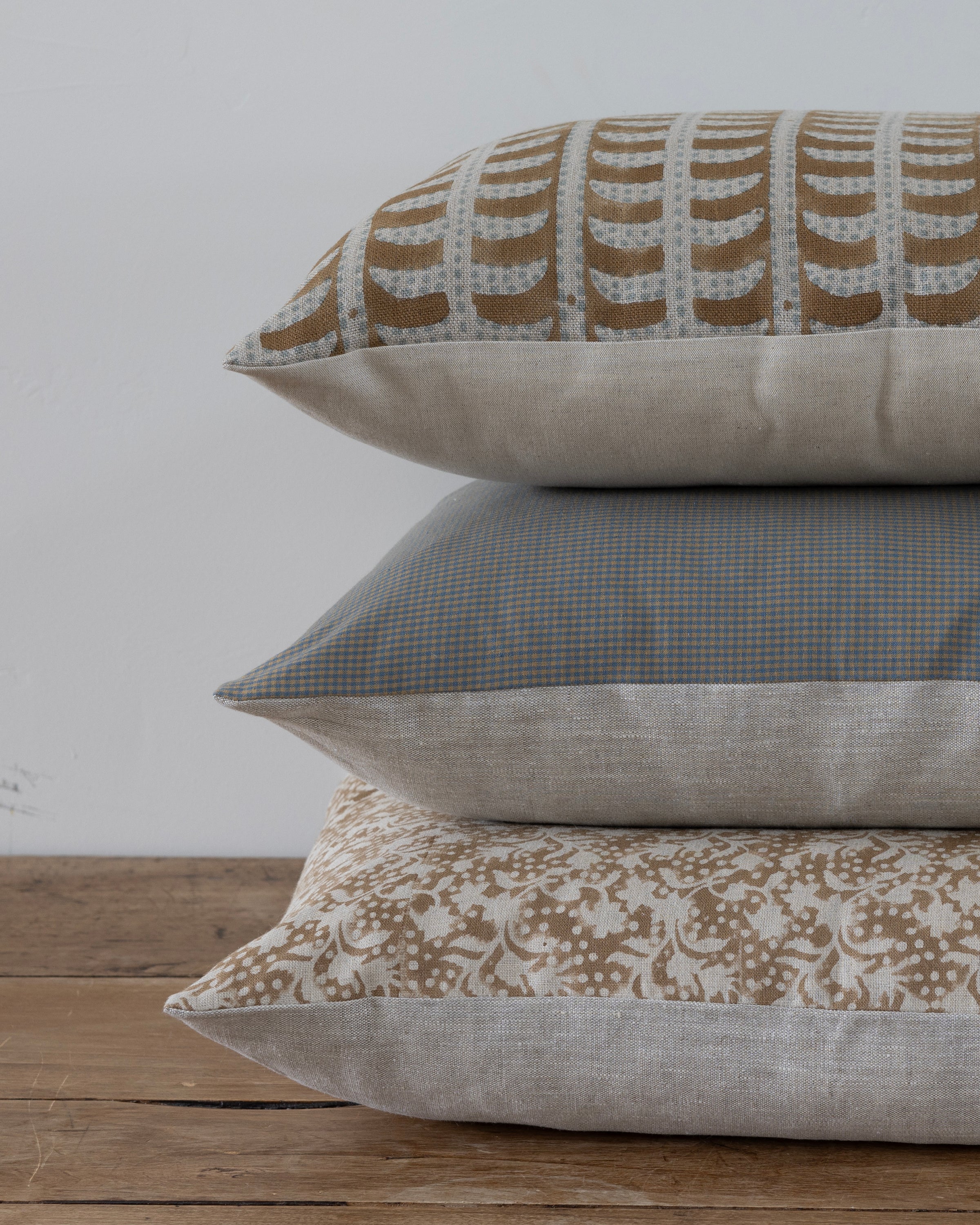 Designer "Littleton" Pin Check Blue Pillow Cover