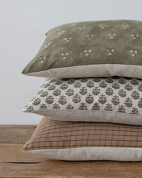 Designer "Milford" Windowpane Cinnamon Pillow Cover