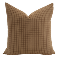 Designer "Milford" Windowpane Cinnamon Pillow Cover