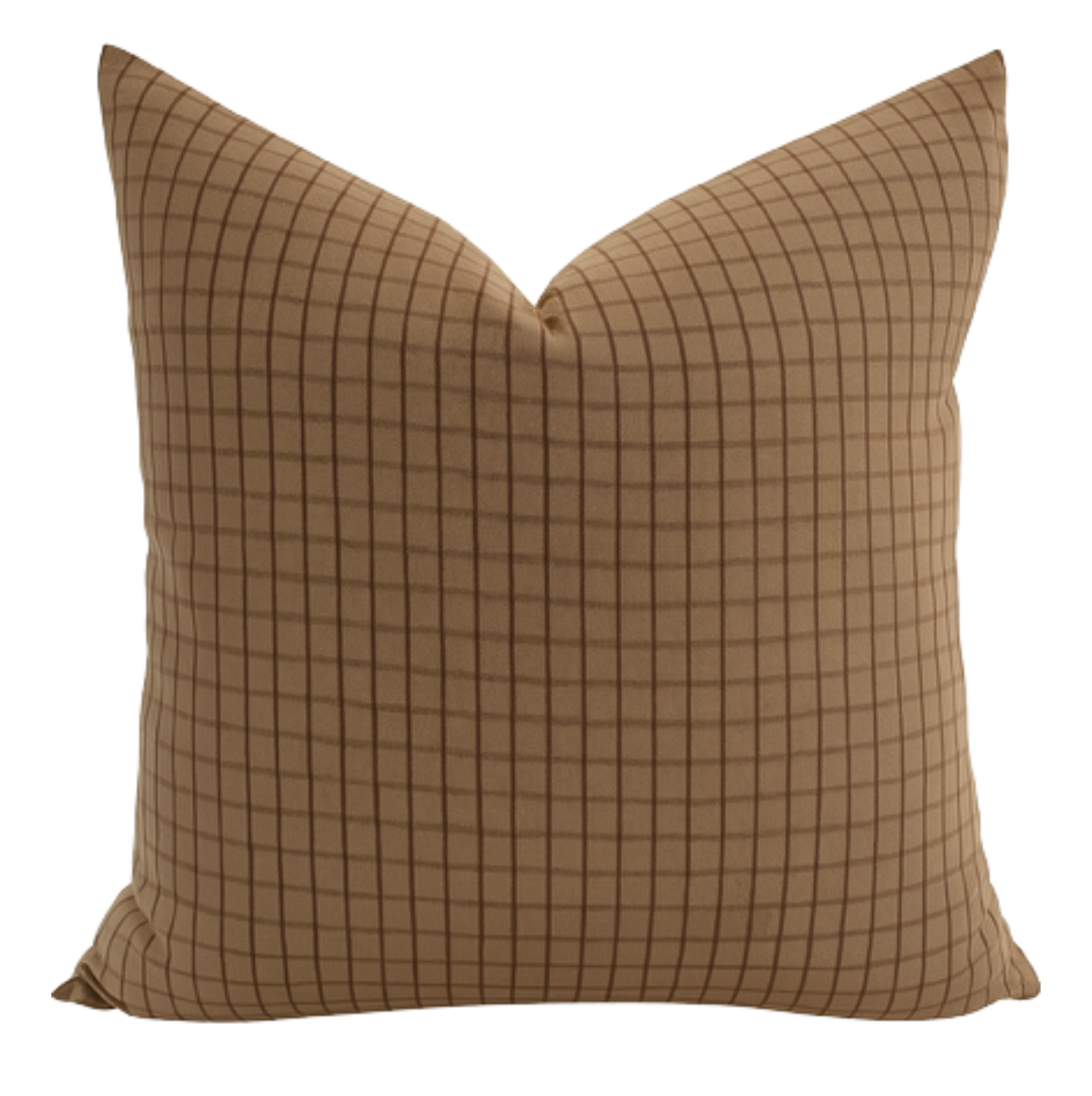 Designer "Milford" Windowpane Cinnamon Pillow Cover