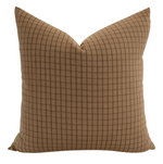 Designer "Milford" Windowpane Cinnamon Pillow Cover