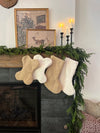 Christmas Stocking Sherpa Dog Bone Cream/Tan