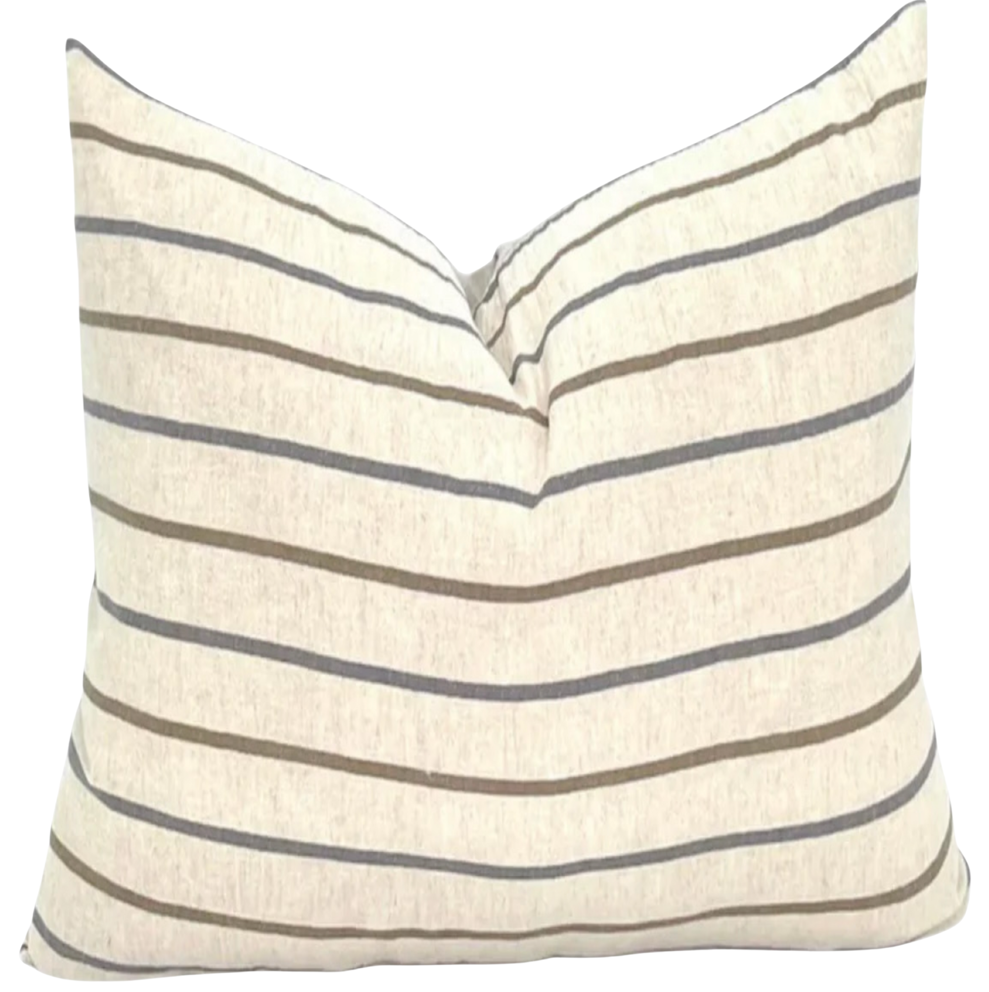 Designer "Weston" Chiangmai Brown and Gray Striped Pillow Cover