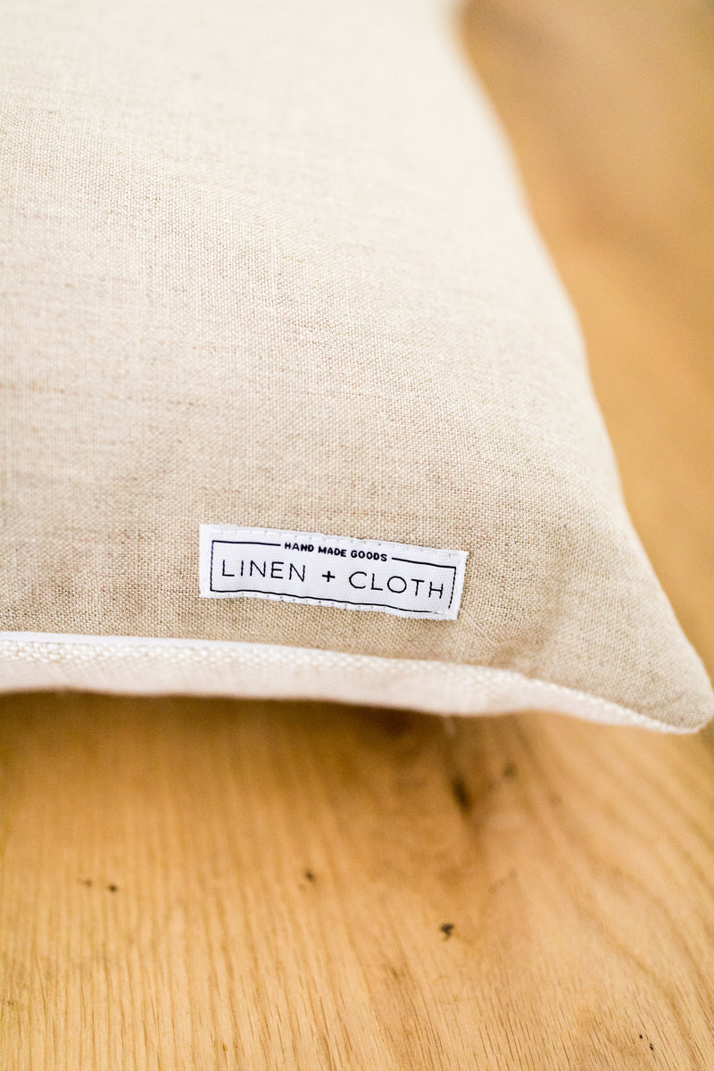 Designer Anika Solid Linen Pillow Cover in Natural