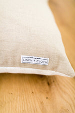 Designer "Clovis" Block Print Pillow Cover // Gray Blue Pillow Cover