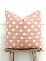 READY TO SHIP Kufri Rex Designer Pillows in Blush // Ikat Pillow // Boho Tribal Decor Throw Pillows // Blush Decor