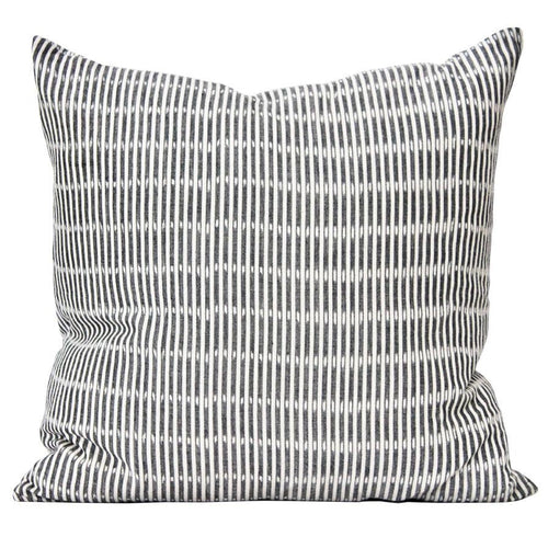 READY TO SHIP Kufri Sanjana Designer Pillows Stripe in Black White // Gray Ikat Pillow // Decorative Pillow // Accent PIllow //Boho Tribal