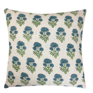 READY TO SHIP Bastideaux Laurette in Lagoon/Spring // Designer Throw Pillow // Botanical Pillow // High End Pillow // Floral Accent pIllows