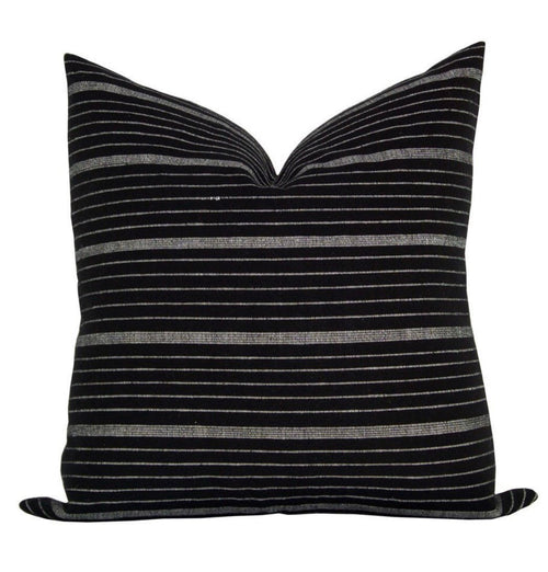 READY TO SHIP Kufri Cusco Stripe Pillow in Black // Black White Striped Pillow // Morern Farmhouse Pillow // Decorative Pillow // Accent