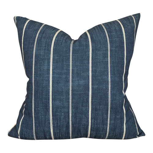 READY TO SHIP Designer 'Fritz Washed' in Indigo Pillow Cover //Indigo Blue Throw Pillows // Modern Farmhouse Pillows