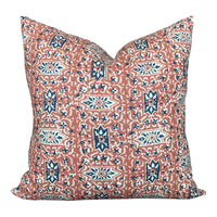 READY TO SHIP 12x18 Carolina Irving 'Cordoba' Designer Pillows in Cinnamon/Indigo // Orange Navy Boho Throw Pillow Cover // High End Pillows