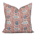 READY TO SHIP 12x18 Carolina Irving 'Cordoba' Designer Pillows in Cinnamon/Indigo // Orange Navy Boho Throw Pillow Cover // High End Pillows