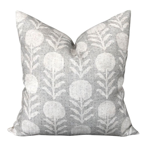 READY TO SHIP Designer Clay McLaurin Zinnia in Sand Pillow Cover // Neutral Throw Pillow // Floral Throw Pillows