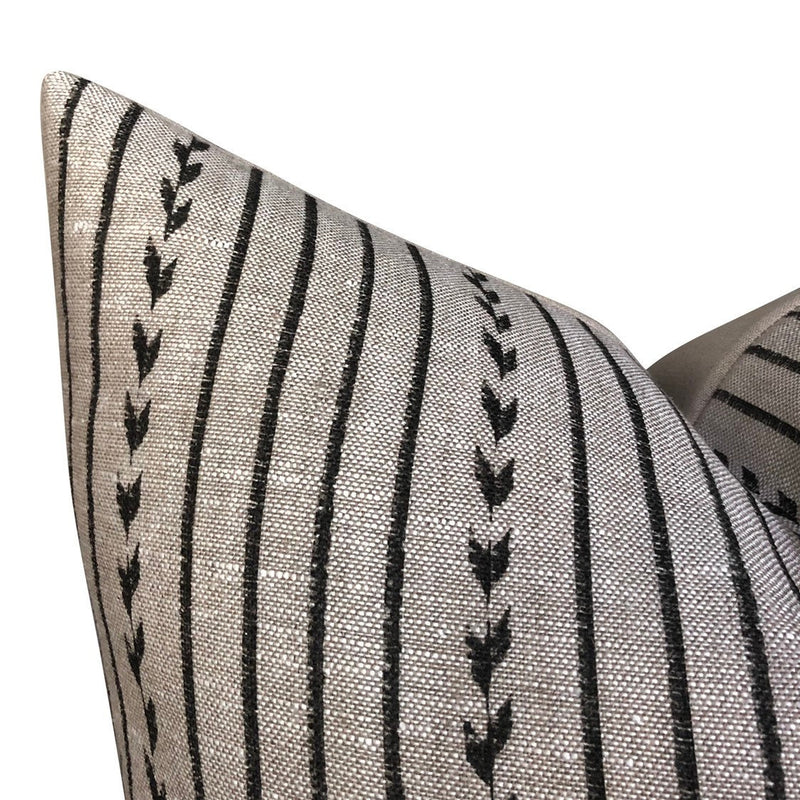 READY TO SHIP Designer Clay McLaurin Yucatan Stripe Pillow Cover in Jet // Modern Farmhouse Pillow Cover // Black Pillow // Trendy Modern