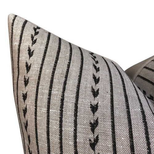 READY TO SHIP Designer Clay McLaurin Yucatan Stripe Pillow Cover in Jet