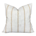 READY TO SHIP Designer Caleb Yellow Stripe Linen Pillow Cover