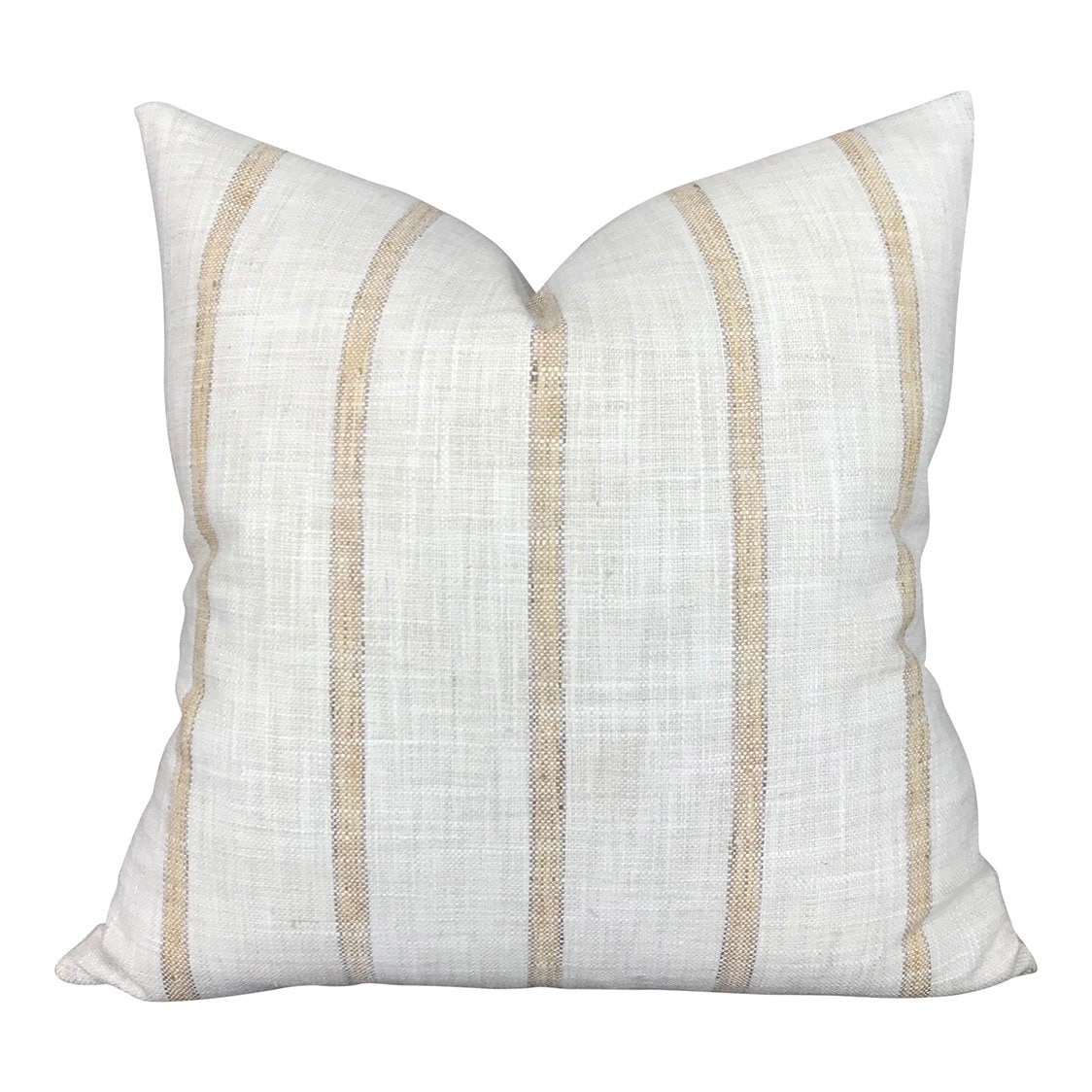 Designer Caleb Yellow Stripe Linen Pillow Cover