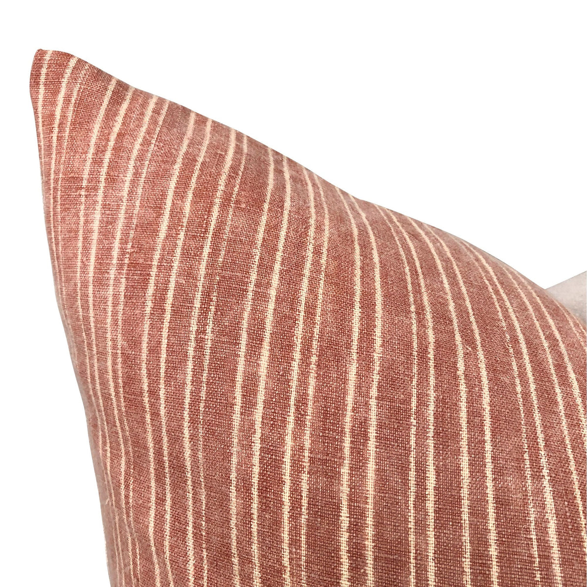 READY TO SHIP Designer Vintage Rust Stripe Pillow Cover // Tristan in Roux // Modern Farmhouse Decor Pillow // Roux // High End