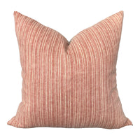 READY TO SHIP Designer Vintage Rust Stripe Pillow Cover // Tristan in Roux // Modern Farmhouse Decor Pillow // Roux // High End