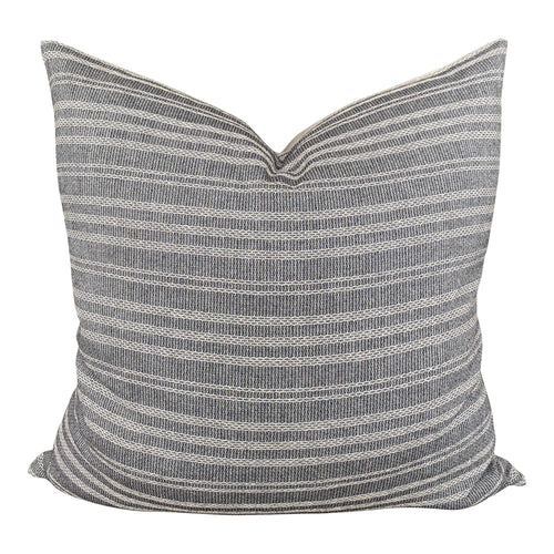 READY TO SHIP Chiangmai Native Cotton Gray and White Woven Stripe Pillow Cover // Gray Pillow // Modern Farmhouse Pillow // Decorative