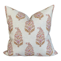 READY TO SHIP 14x22 Designer Katie Leede Mughal Gardens Pillow in Melon and Tumeric// Decorative Pillows // Floral Paisley Accent Pillows