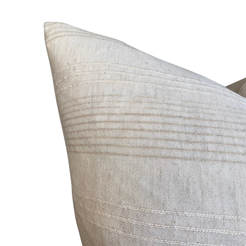 READY TO SHIP Chiangmai Native Cotton Beige Stripe Pillow Cover