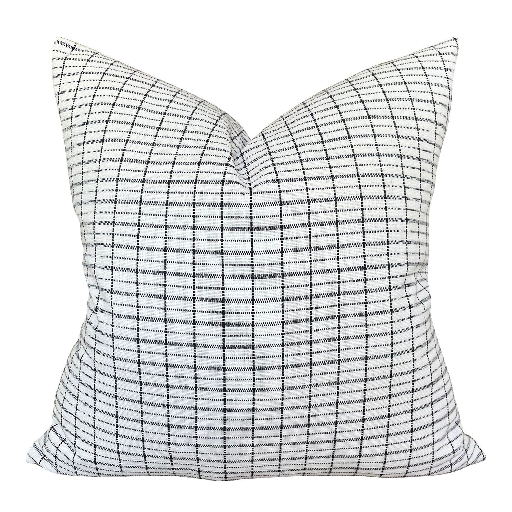 READY TO SHIP Kufri Hiroki Designer Pillow in Natural // Black and White Plaid Pillow // Modern Boho Throw PIllow // Decorative // Boutique