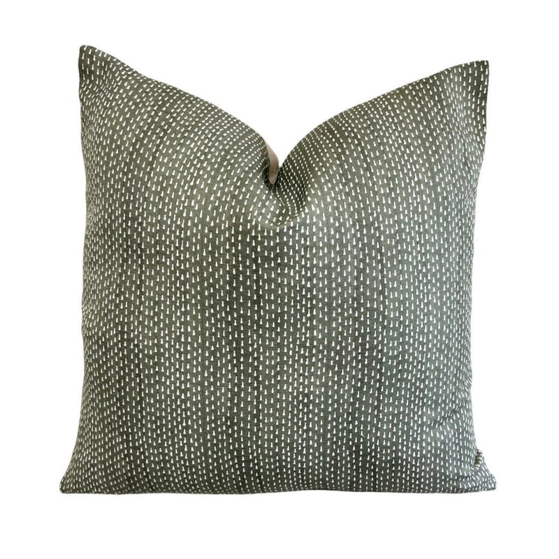 READY TO SHIP 10x14 Designer Pillows Maresca Kantha in Willow // Green Pillow Cover // High End Pillow // Modern Farmhouse