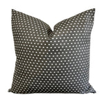 READY TO SHIP Designer Pillows Maresca Calico Dot in Charcoal // Gray Pillow Cover // Boutique Pillow Covers // High End // Modern Farmhouse